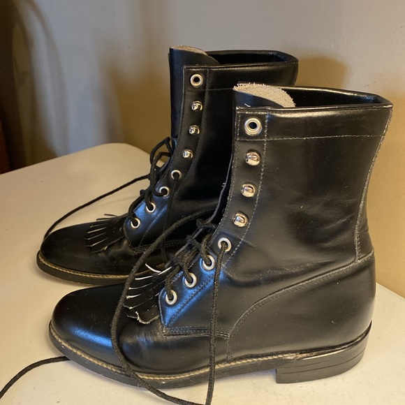 Justin Diamond J 506 L Black Keltie Lace Up Boots - Picture 3 of 14